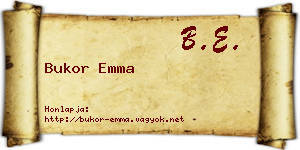 Bukor Emma névjegykártya